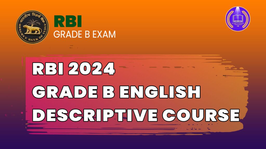 rbi grade b 2024 english descriptive online course