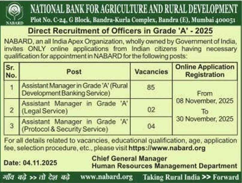 nabard 2025 advertisement