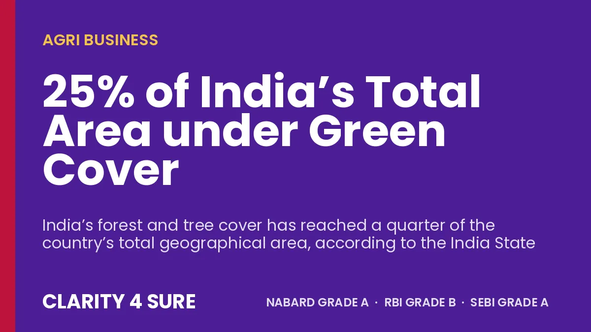 25% of India’s Total Area under Green Cover