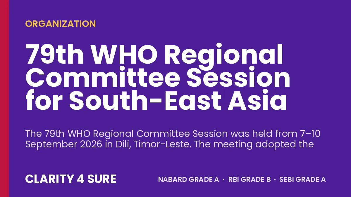 79th WHO Regional Committee Session for South-East Asia