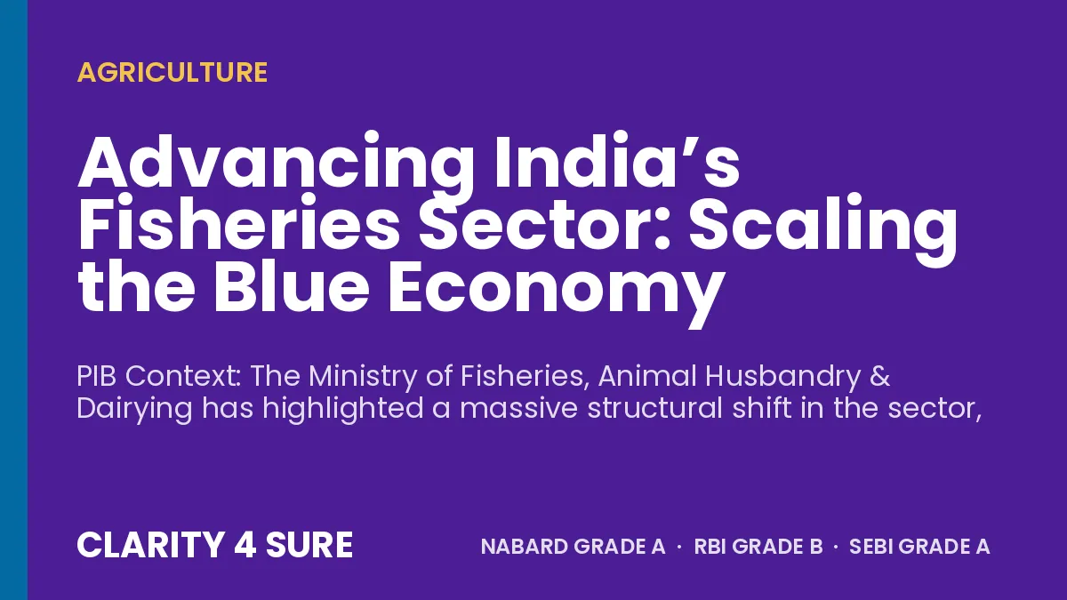 Advancing India’s Fisheries Sector: Scaling the Blue Economy