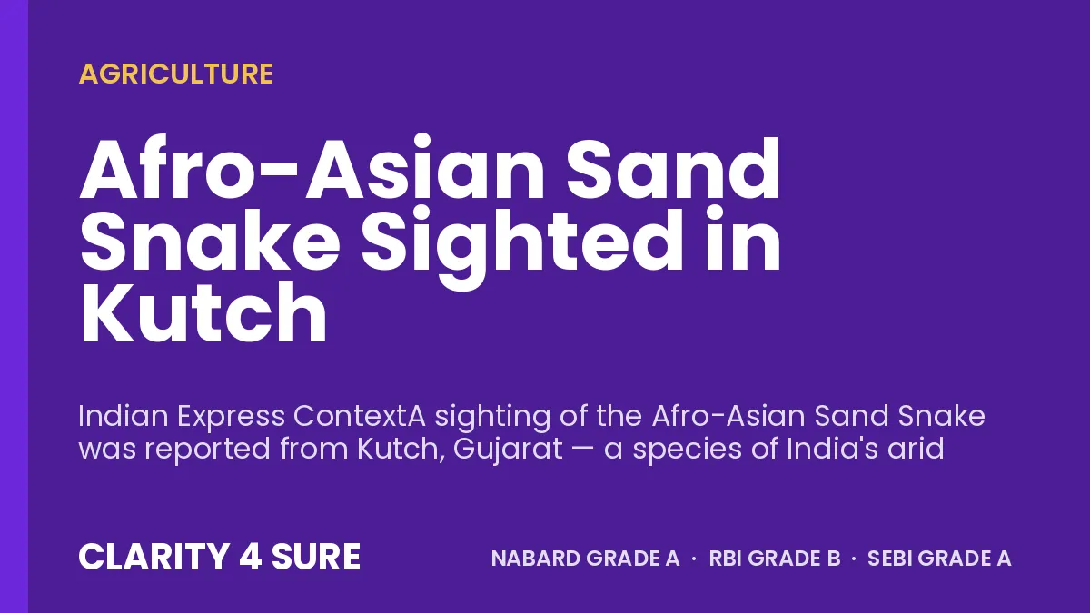 Afro-Asian Sand Snake Sighted in Kutch