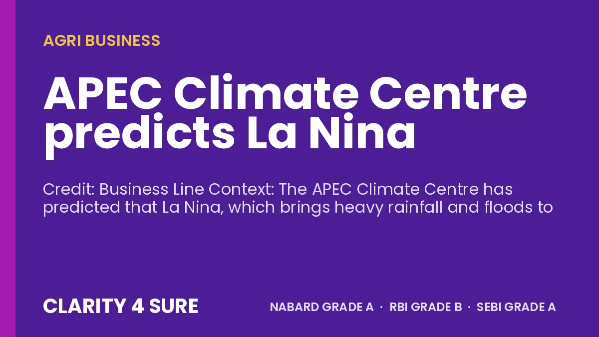 APEC Climate Centre predicts La Nina