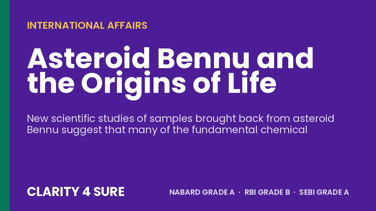 Asteroid Bennu and the Origins of Life