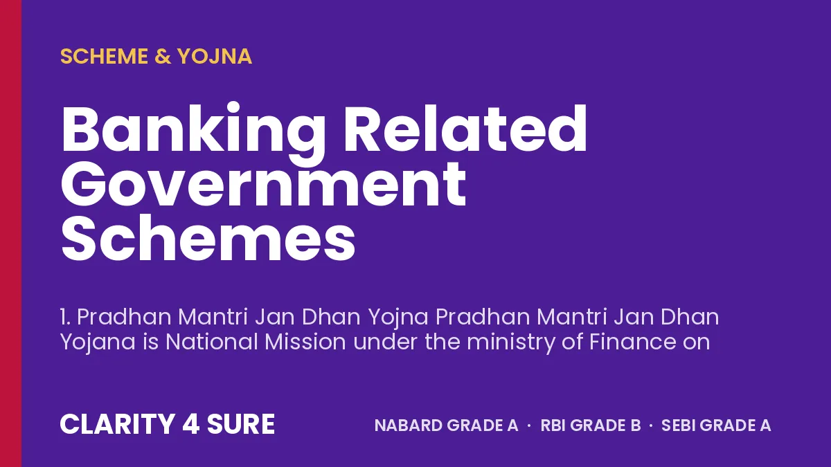 Banking Related Government Schemes