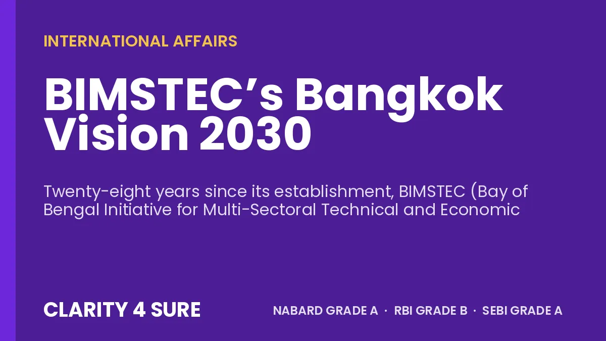 BIMSTEC’s Bangkok Vision 2030