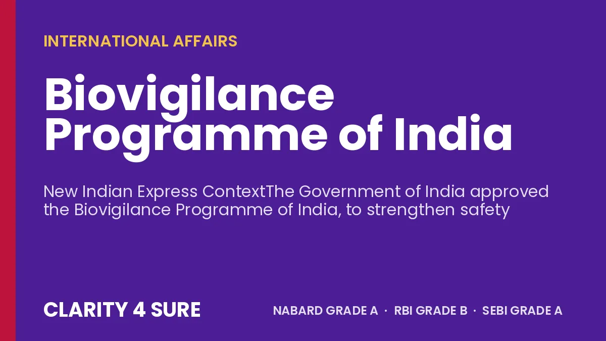 Biovigilance Programme of India