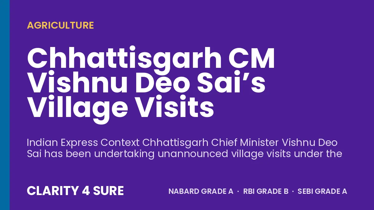 Chhattisgarh CM Vishnu Deo Sai’s Village Visits