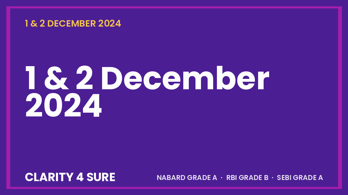 Daily current affairs for 1 & 2 December 2024 - for NABARD Grade A, RBI Grade B and SEBI Grade A aspirants.