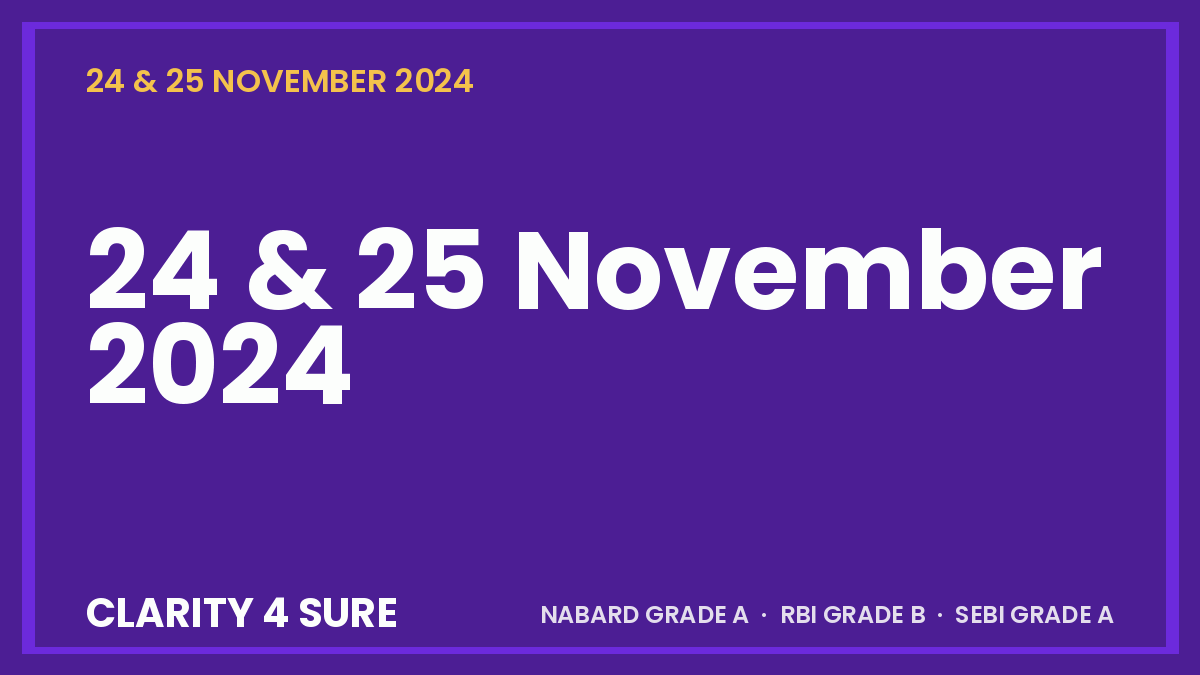 Daily current affairs for 24 & 25 November 2024 - for NABARD Grade A, RBI Grade B and SEBI Grade A aspirants.