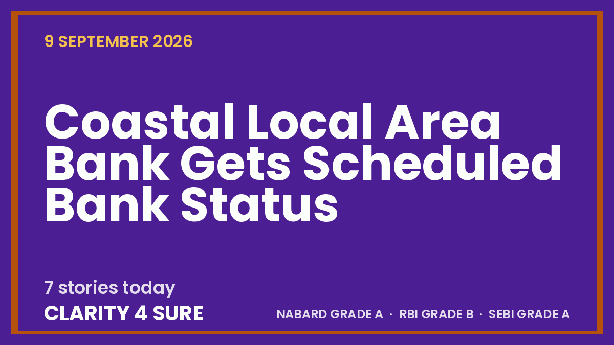 Daily Current Affairs (DCA) 09 September, 2026