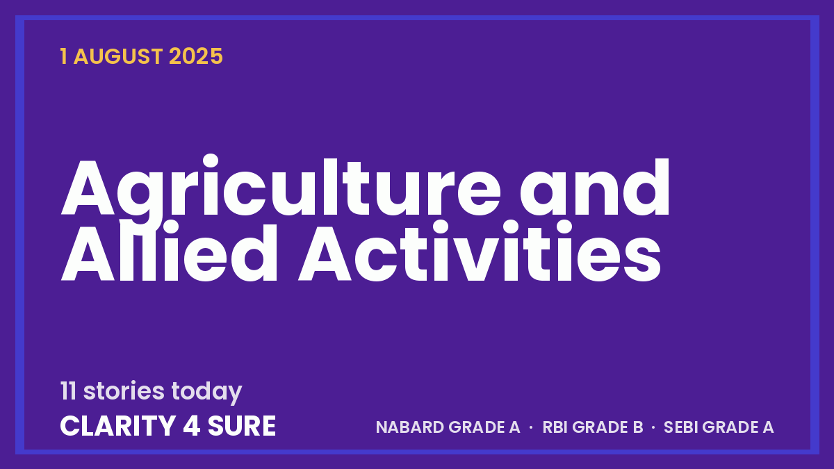 Daily Current Affairs (DCA) 1 August, 2025