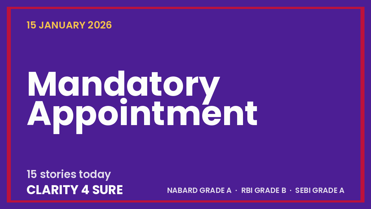 Daily Current Affairs (DCA) 15 January, 2026