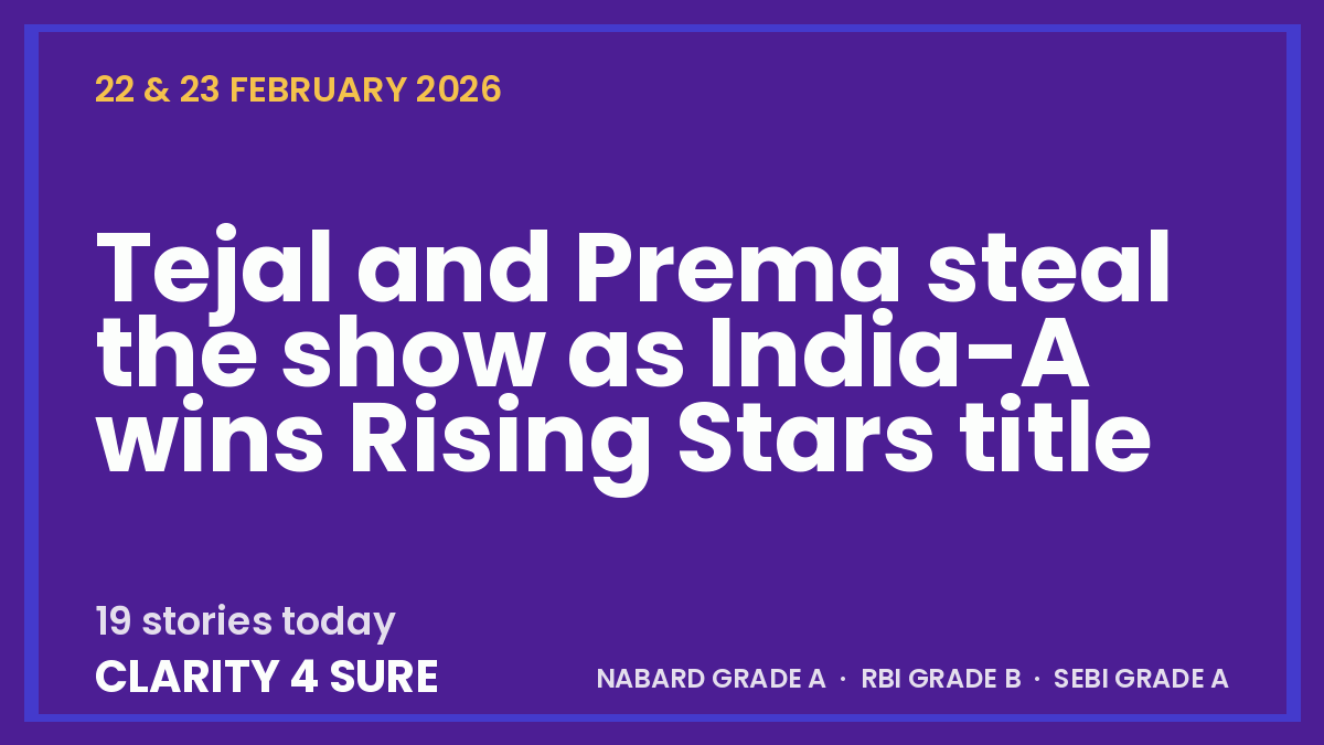 Daily Current Affairs (DCA) 22 & 23 February, 2026