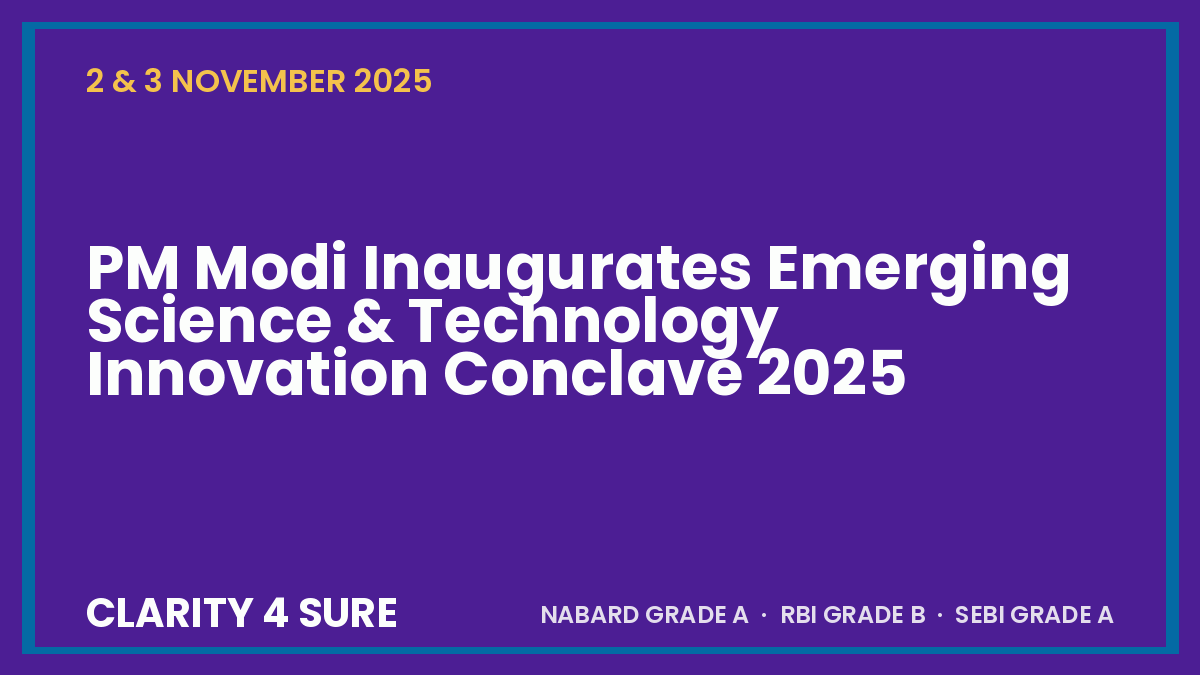 Daily Current Affairs (DCA) 2&3 November, 2025