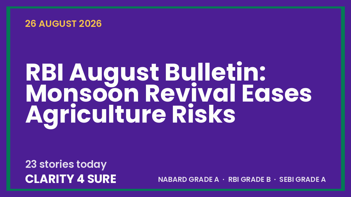 Daily Current Affairs (DCA) 26 August, 2026