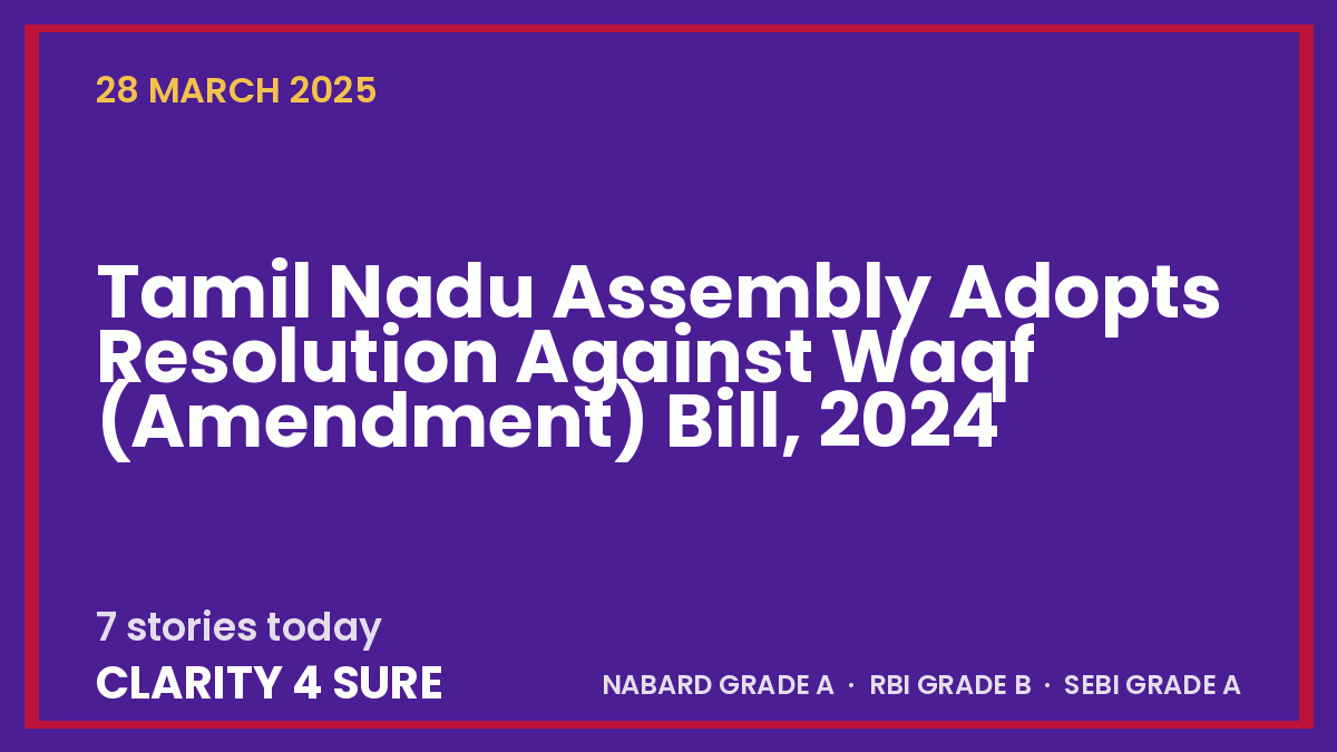 Daily Current Affairs (DCA) 28 March, 2025