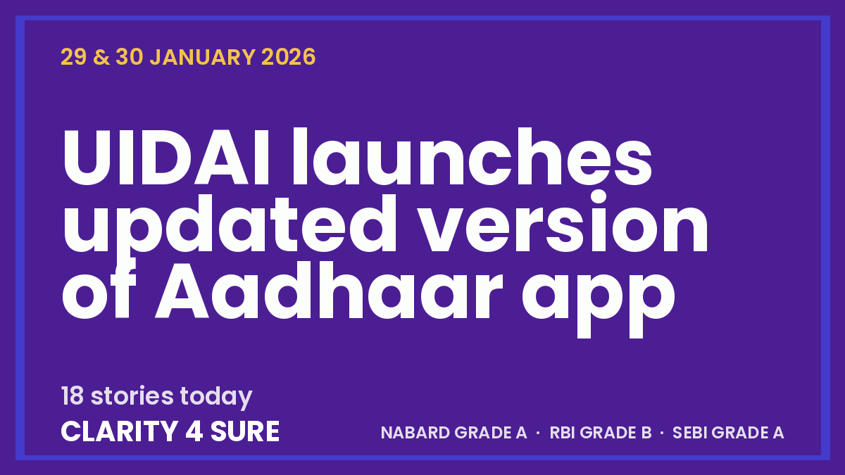 Daily Current Affairs (DCA) 29 & 30 January, 2026