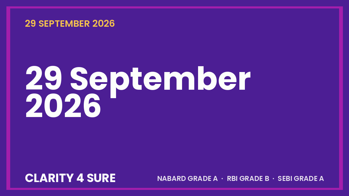 Daily Current Affairs (DCA) 29 September, 2026