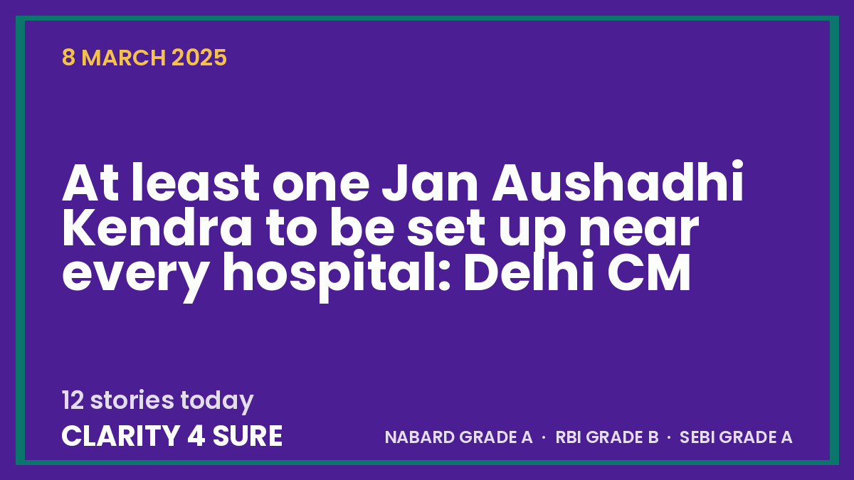 Daily Current Affairs (DCA) 8 March, 2025