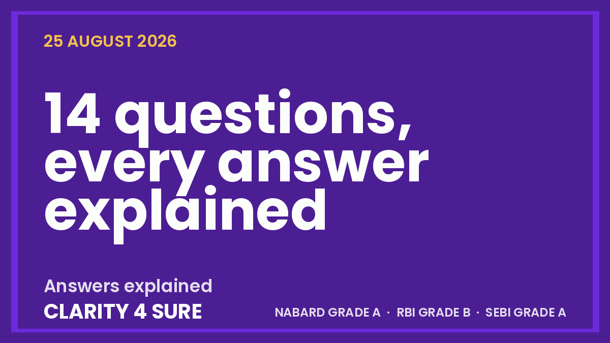 Daily current affairs quiz for 25 August 2026 - for NABARD Grade A, RBI Grade B and SEBI Grade A aspirants.