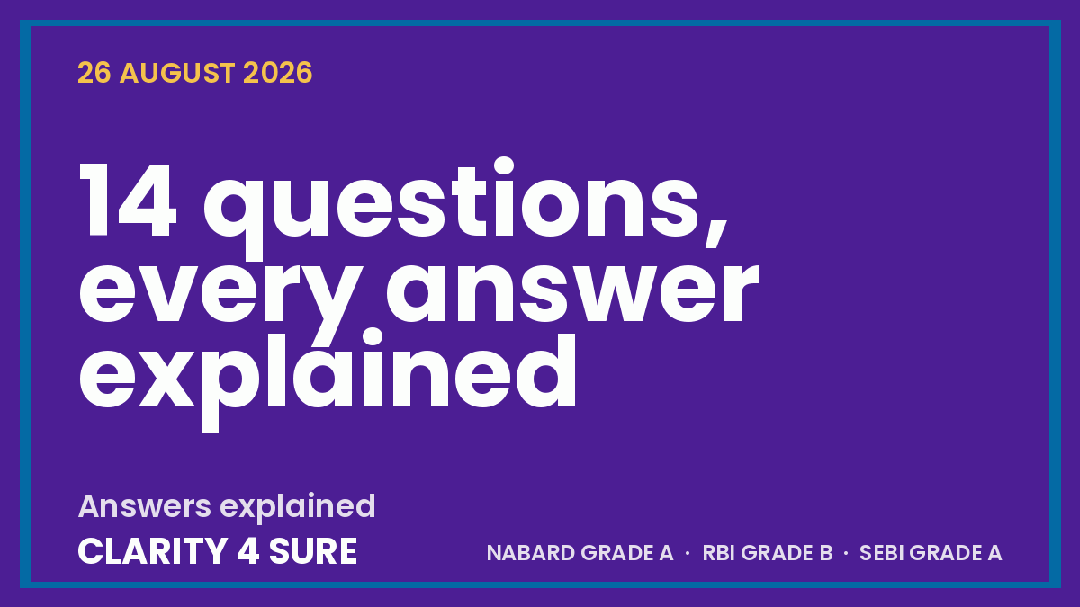 Daily current affairs quiz for 26 August 2026 - for NABARD Grade A, RBI Grade B and SEBI Grade A aspirants.