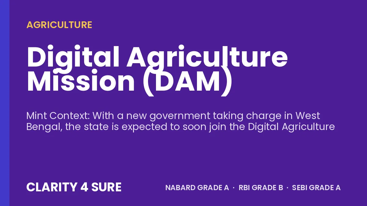 Digital Agriculture Mission (DAM)