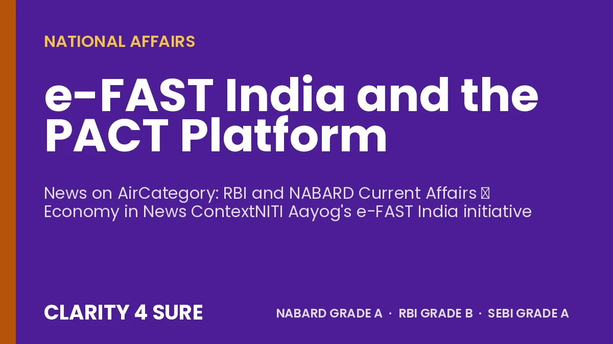 e-FAST India and the PACT Platform
