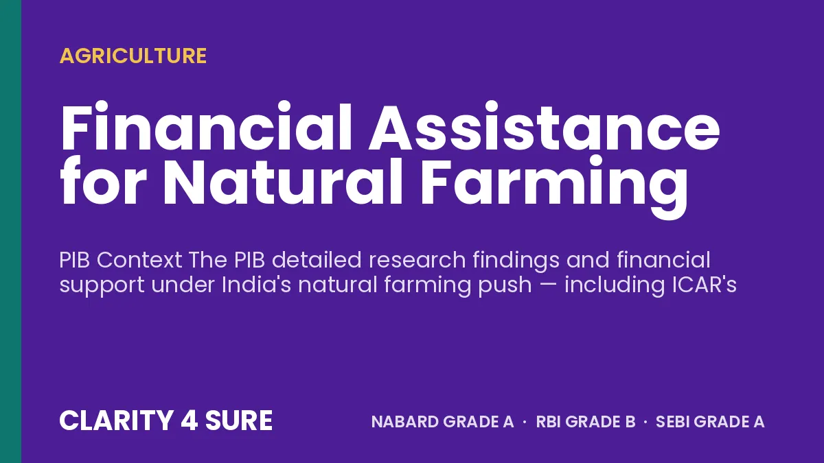 Financial Assistance for Natural Farming