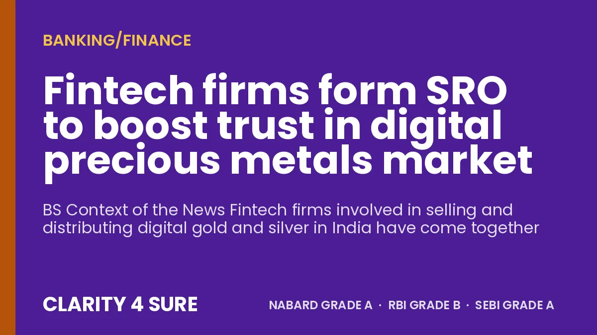 Fintech firms form SRO to boost trust in digital precious metals market