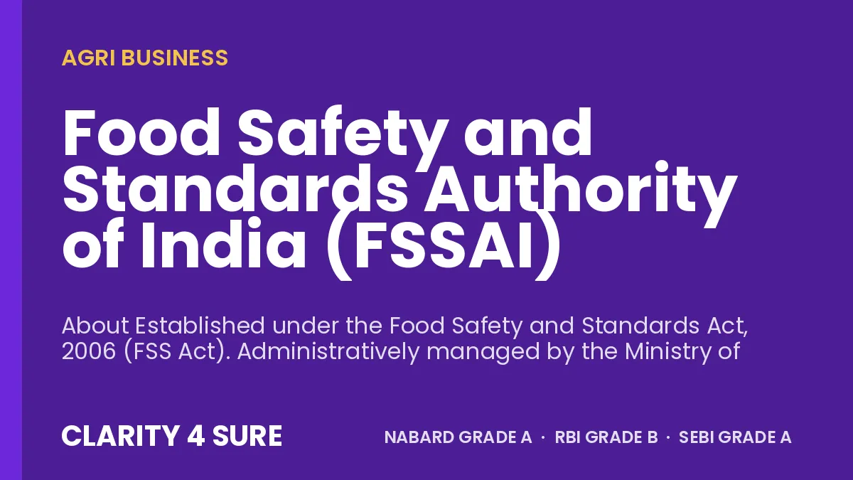 Food Safety and Standards Authority of India (FSSAI)