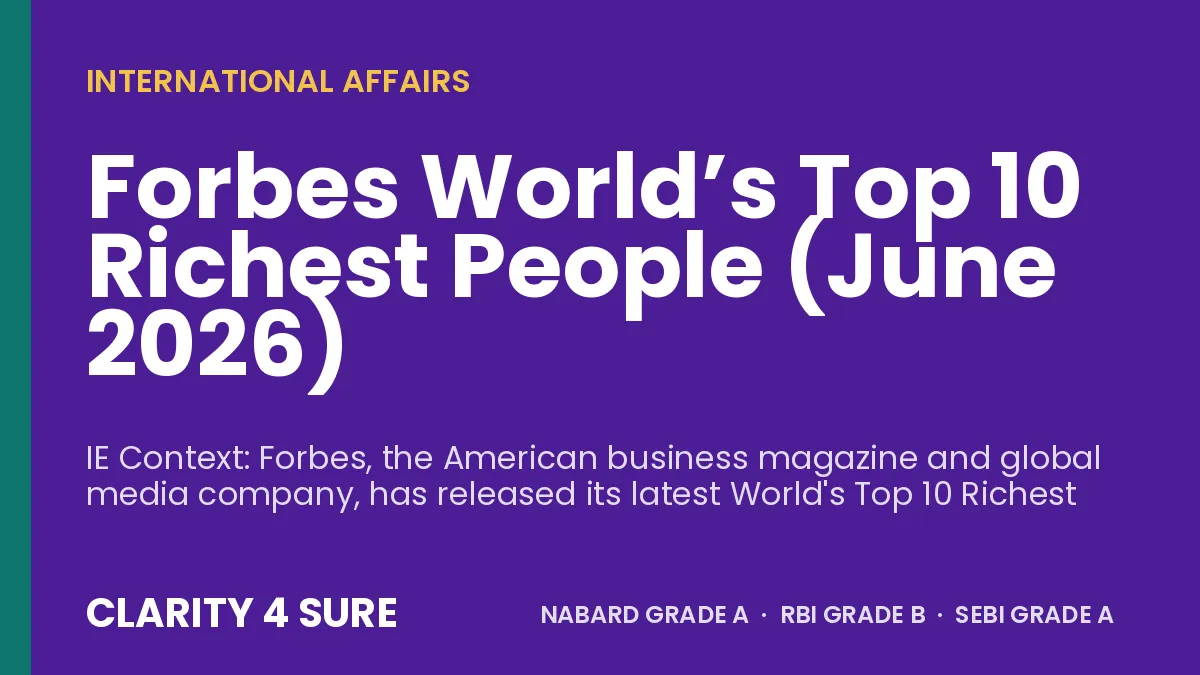 Forbes World’s Top 10 Richest People (June 2026)