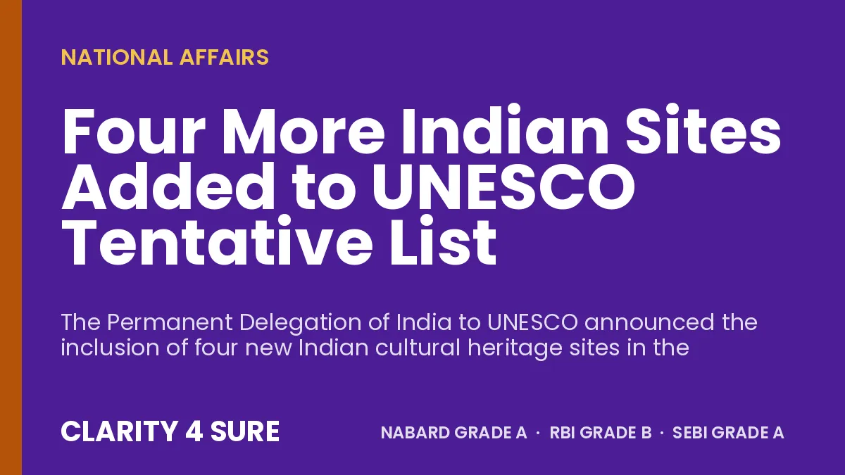 Four More Indian Sites Added to UNESCO Tentative List