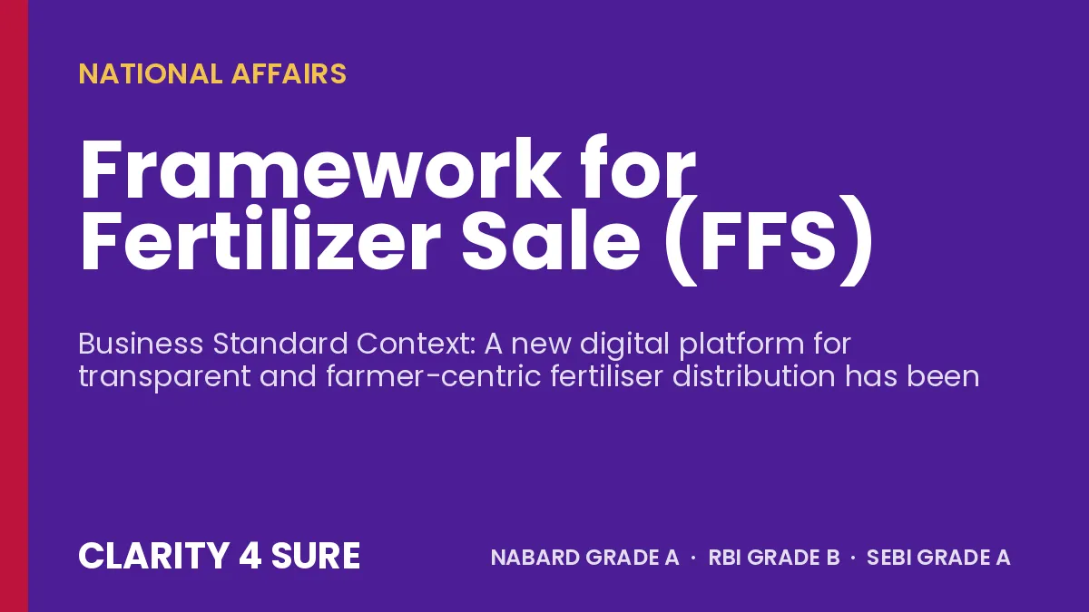Framework for Fertilizer Sale (FFS)