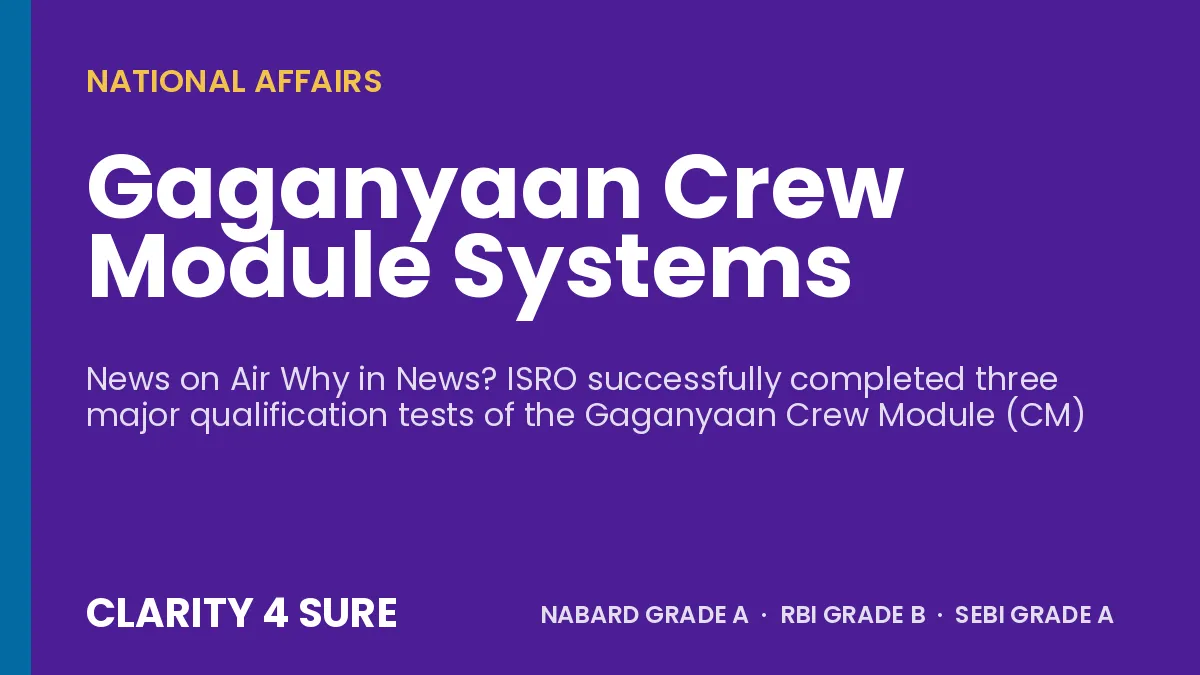 Gaganyaan Crew Module Systems