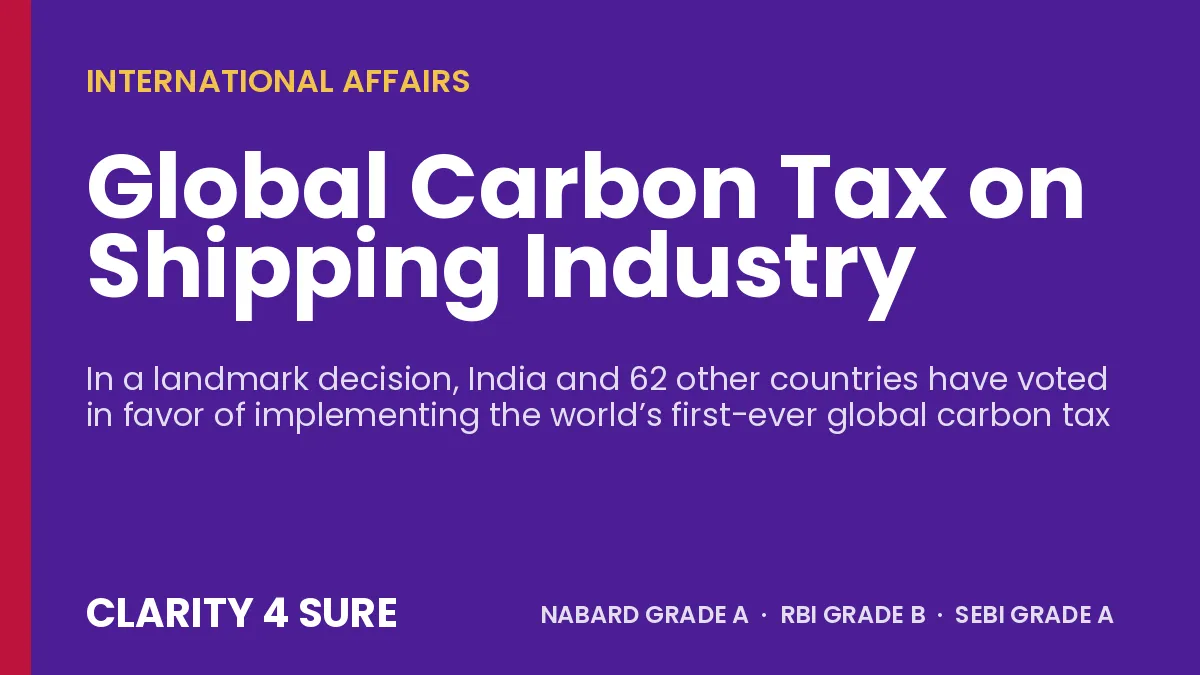 Global Carbon Tax on Shipping Industry