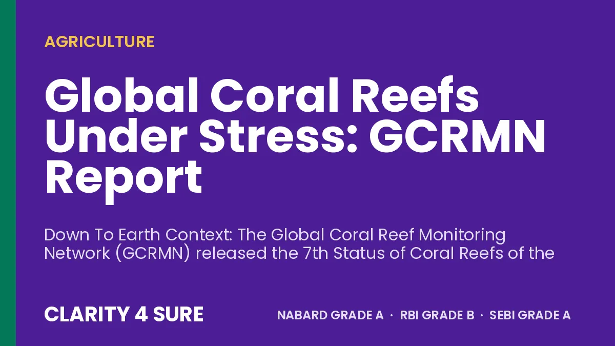Global Coral Reefs Under Stress: GCRMN Report