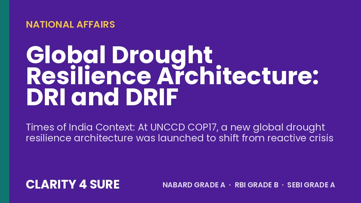 Global Drought Resilience Architecture: DRI and DRIF