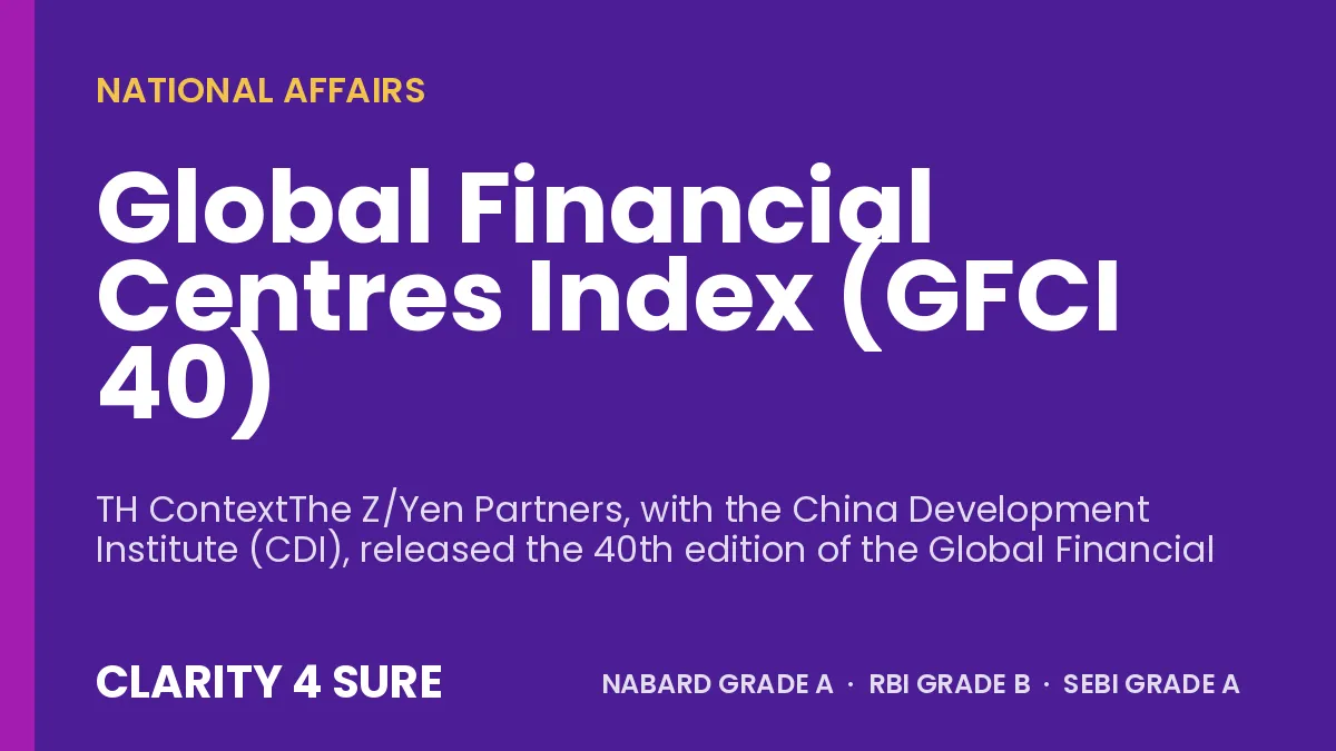 Global Financial Centres Index (GFCI 40)