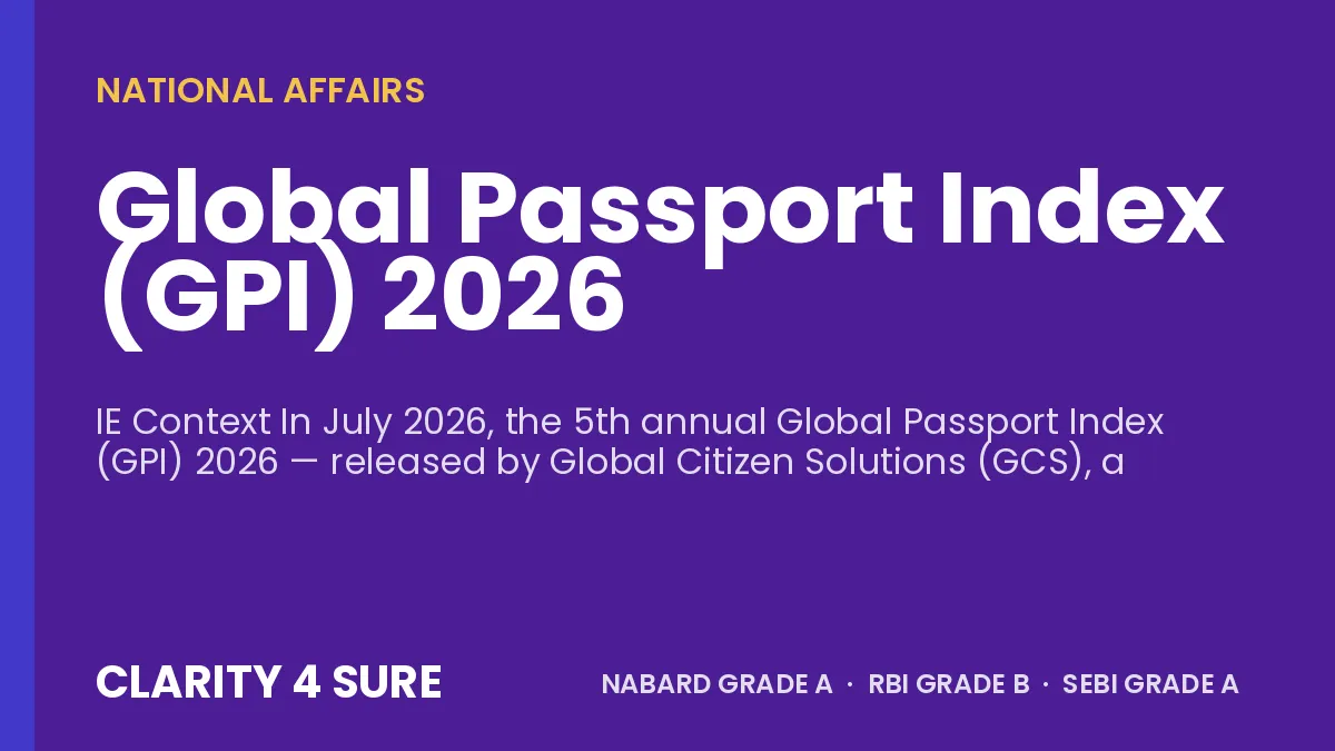 Global Passport Index (GPI) 2026