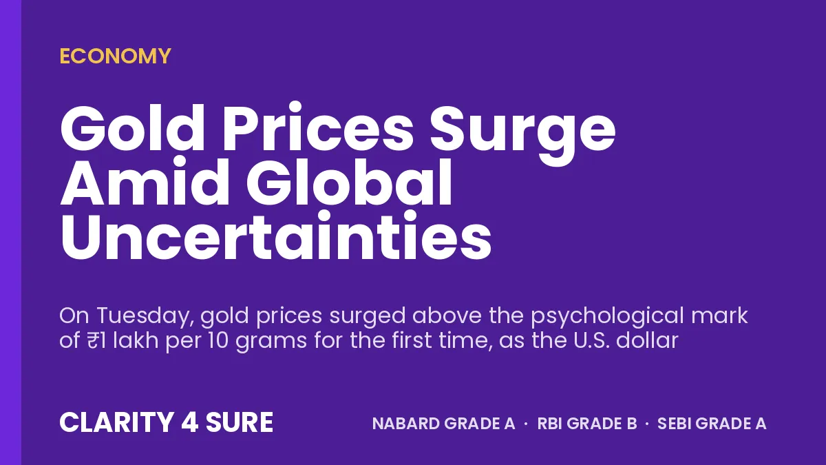 Gold Prices Surge Amid Global Uncertainties