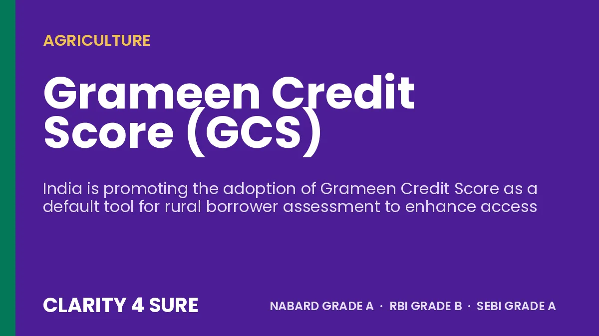 Grameen Credit Score (GCS)
