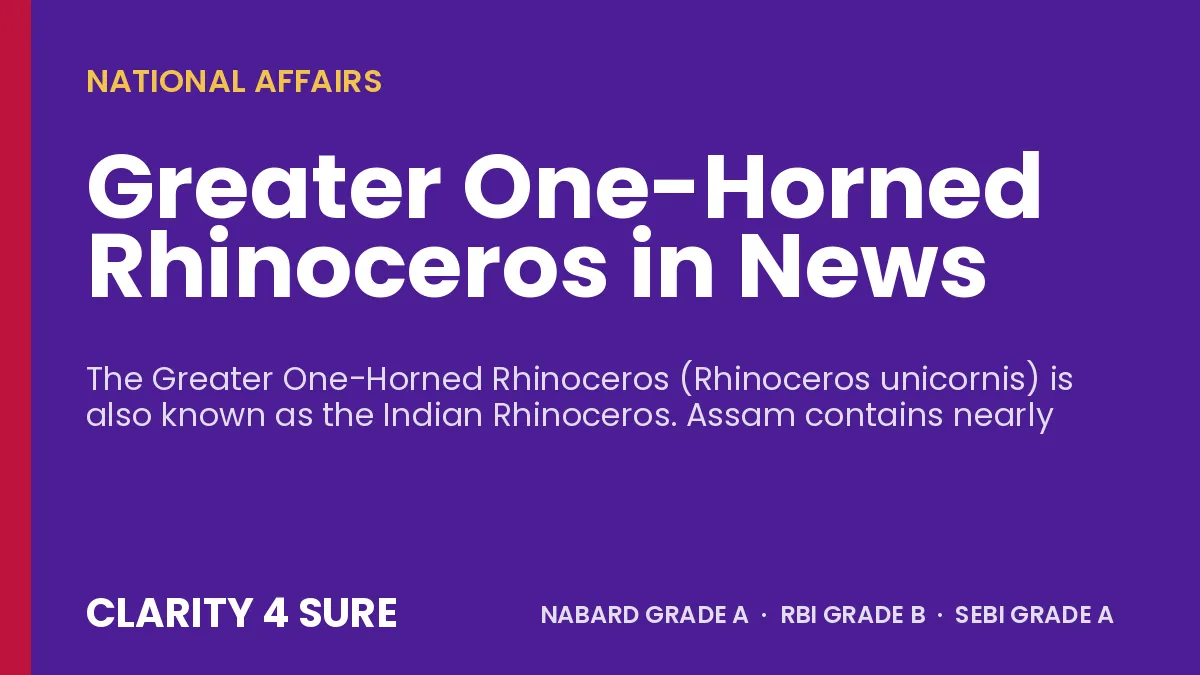 Greater One-Horned Rhinoceros in News