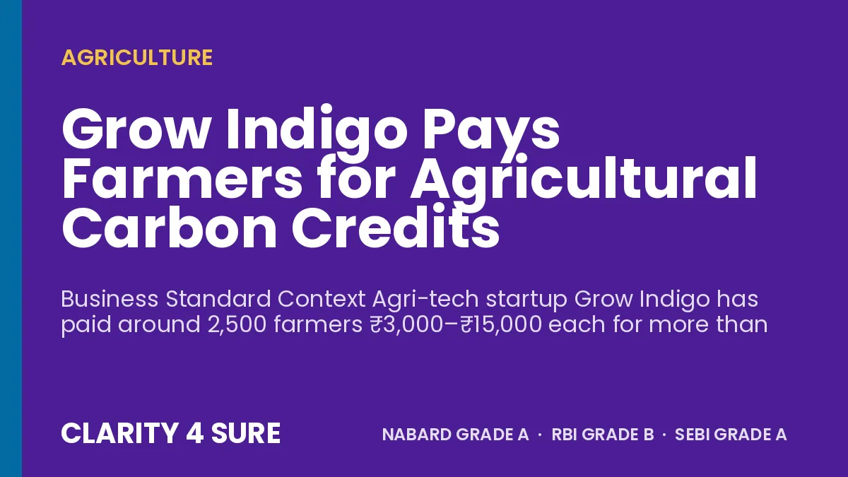 Grow Indigo Pays Farmers for Agricultural Carbon Credits