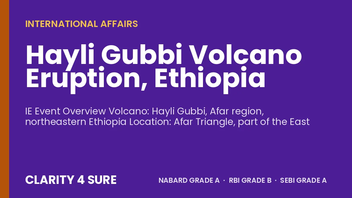 Hayli Gubbi Volcano Eruption, Ethiopia