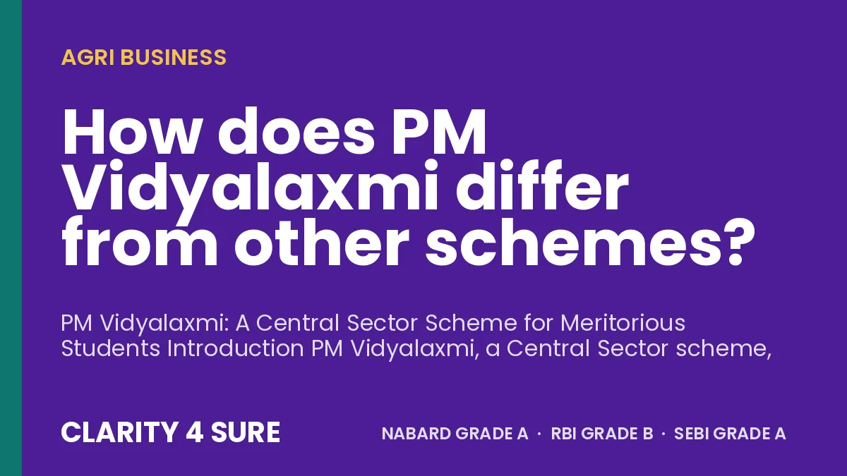 How does PM Vidyalaxmi differ from other schemes?