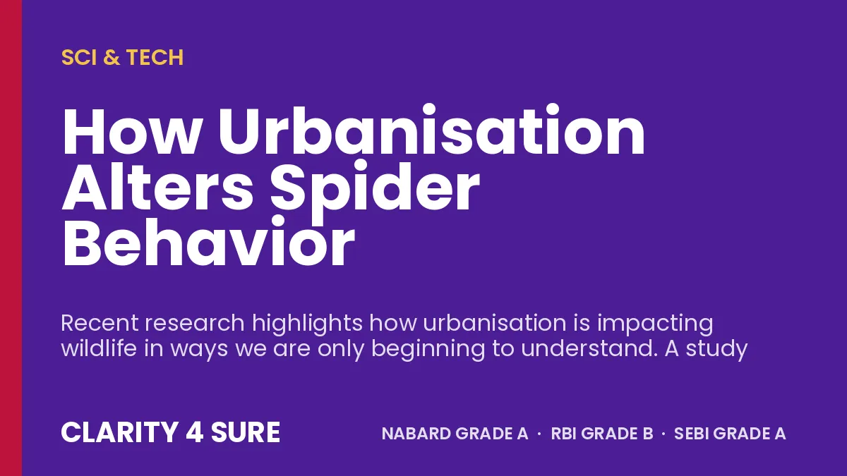 How Urbanisation Alters Spider Behavior