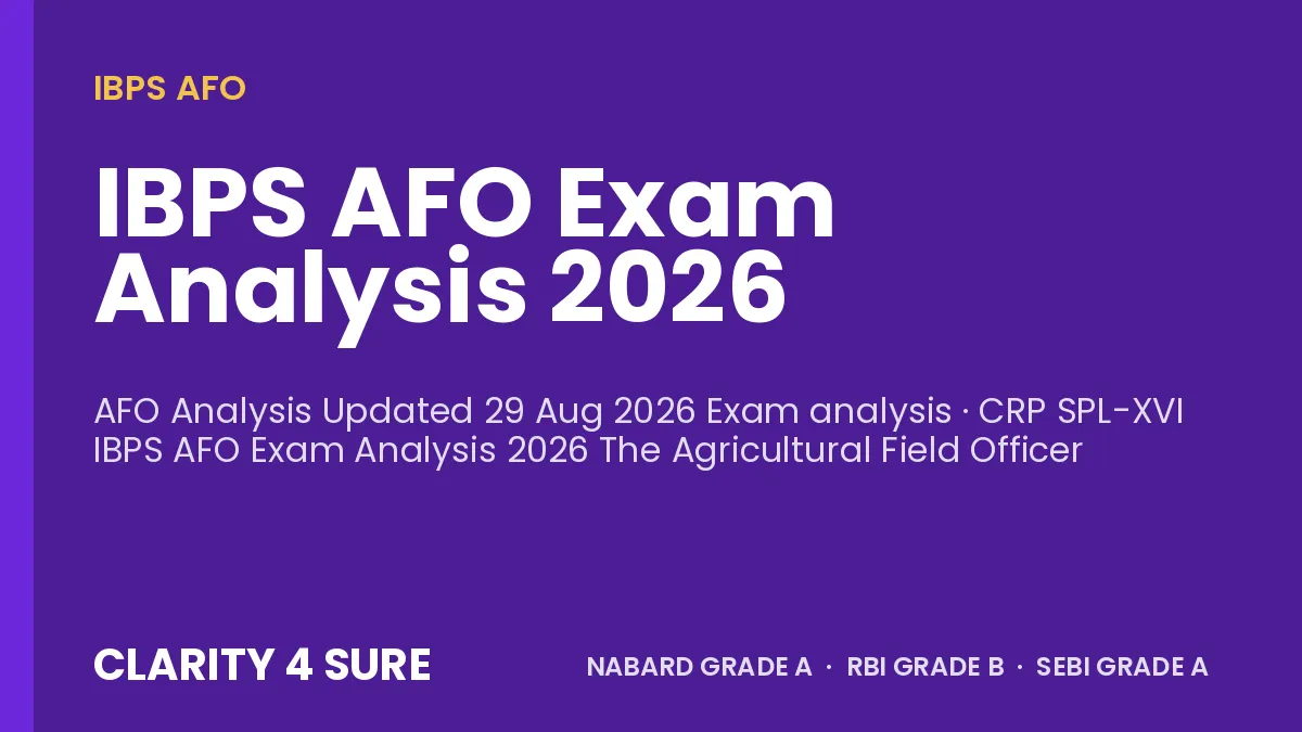 IBPS AFO Exam Analysis 2026