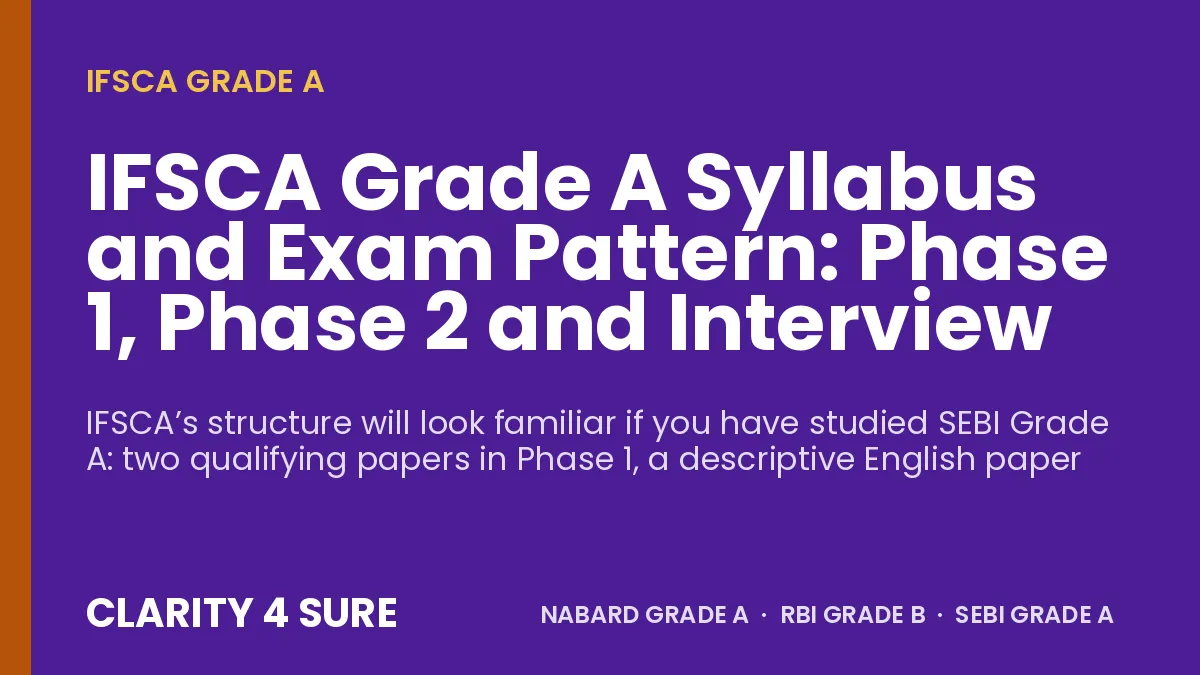 IFSCA Grade A Syllabus and Exam Pattern: Phase 1, Phase 2 and Interview