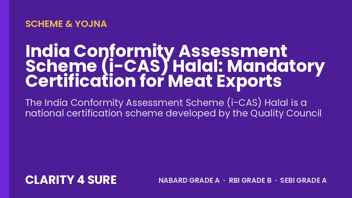 India Conformity Assessment Scheme (i-CAS) Halal: Mandatory Certification for Meat Exports